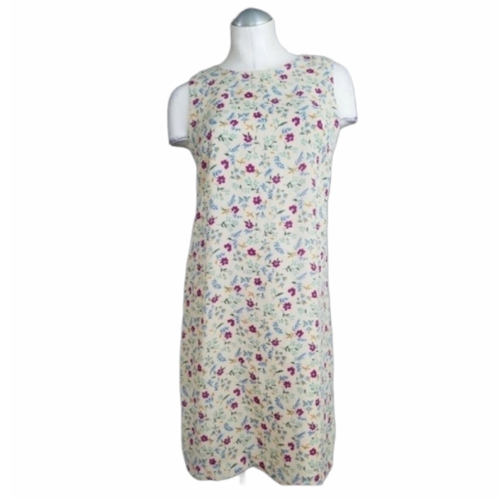 3/$25 Maggy London 4 Tan Floral Dress Sleeveless